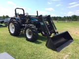 NEW HOLLAND 7635 w/LOADER (4X4, DIESEL, REMOTES, METER READS 4051, 7ft BUCKET, QUICKE 640 LOADER,