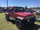 1998 JEEP WRANGLER (AT, 4.0L, BOTH TOPS, 4WD MILES READ 102079, VIN-1J4FY19S0WP736167) R1