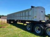 1996 TRAVIS ALUMINUM DUMP TRAILER (37ft 2000LB DUAL TANDEM AXLES, 68000 GVWR, TARP,