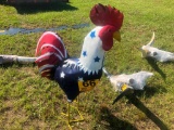 RED, WHITE, & BLUE ROOSTER YARD ART R1