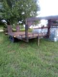 EQUIPMENT TRAILER 16FT **NO TITLE** (T/A, GN, HAND WINCH) R1