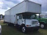 2000 INTERNATIONAL 4700 NAVISTAR (AT, DIESEL, 8FT X 22FT BOX, 8FT OVER CAB STORAGE, MILES READ