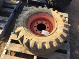 SET 12X16.5 SKIDSTEER TIRES & RIM