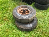 (2) 7-14.5 TRAILER TIRES W/HUBS