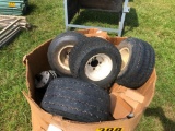 BOX-GOLF CART TIRES, VALVES, MISC