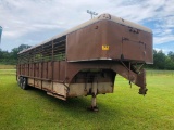 28' GN 3 AXLE STOCK TRAILER **NO TITLE**