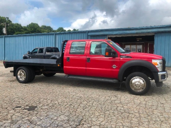 2012 FORD F550 CAB & CHASSIS (AT, 6.7L POWER STROKE DIESEL, CREW CAB, DRW, MILES READ-134444, 11'6"