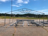 GALVANIZED METAL BUILDING FRAME APPROX 20'WX21.5'L (2 WALL SECTIONS & 4 TRUSSES)R1