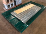 METAL ROOFING PIECES **SELLING OFFSITE** (4pcs-GREEN, 8pcs-GALVANIZED, +/- 31pcs of 12' X 8