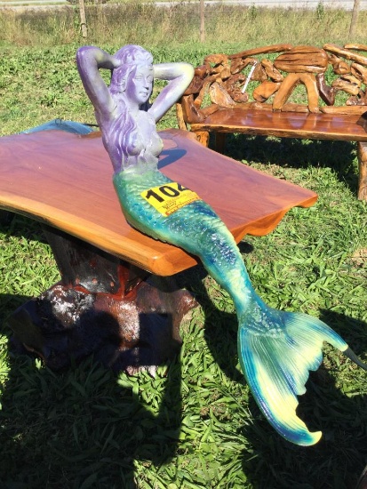 MERMAID ALUMINUM STATUE YARD ART