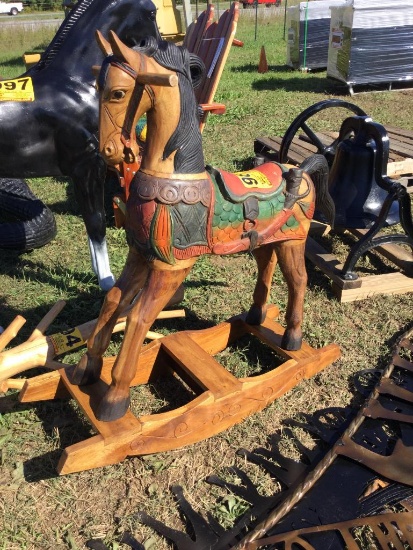 30IN ROCKING HORSE (TEAK WOOD)