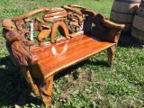 TEAK WOOD LOG BENCH