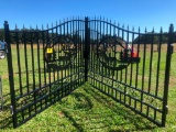 20FT WROUGHT IRON GATE W/DEER ART