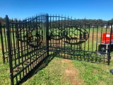 20FT WROUGHT IRON GATE W/DEER ART