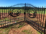 20FT WROUGHT IRON GATE W/DEER ART