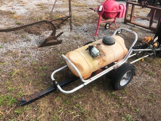 SPRAY TANK & CART, (4) WEEDEATERS, GRASS CATCHER