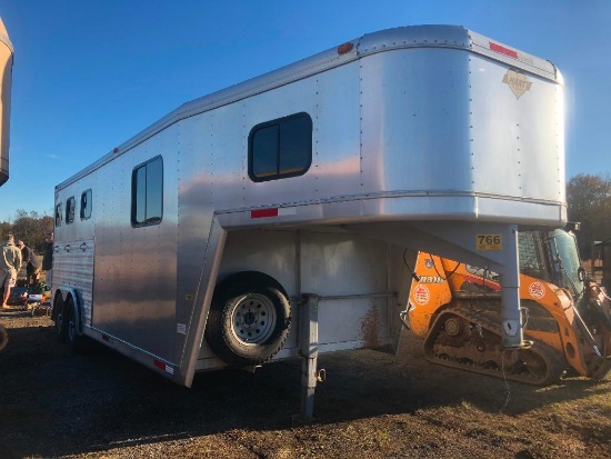 1997 HART ALUMINUM 3 HORSE DELUXE SLANT GN TRAILER