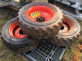 (3) SKID STEER WHEEL & TIRES 10-16.5