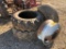 (2) 12.4 X 24 TRACTOR TIRES, AIRPLANE TIRE ON 22.5