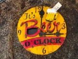 BEER O'CLOCK METAL SIGN