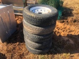 (5) ST175/80 R13 USED TIRES ON RIMS