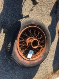 VINTAGE WIRE WHEEL & TIRE (19