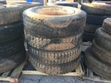 (4) TRUCK TIRES & WHEELS 285/75 R24.5