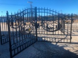 14FT WROUGHT IRON GATE W/DEER ART-SELLING ABSOLUTE