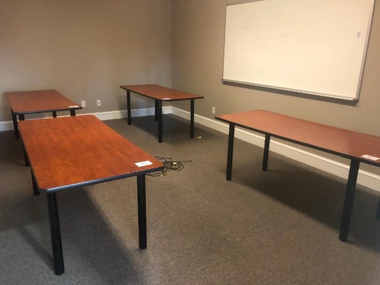 (4) TASK TABLES W/WHITE BOARD