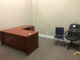 2 PIECE L SHAPED DESK W/(2) OFFICE CHAIRS