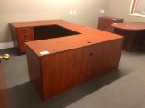 3 PIECE U SHAPED DESK W/2 HORIZONTAL FILING CABINE