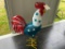 3' ROOSTER METAL YARD ART RED, WHITE, BLUE
