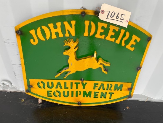 JOHN DEERE QUALITY FARM EQUIPMENT METAL SIGN