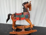 TEAK WOOD ROCKING HORSE 30