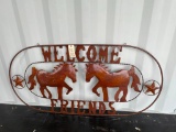 5' OVAL WELCOME SIGN METAL