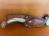 HANDMADE BONE HANDLE HUNTING KNIFE