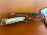 HANDMADE BONE HANDLE HUNTING KNIFE