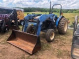 NEW HOLLAND TN55 TRACTOR W/WOODS 1020 LOADER