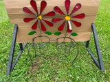 FLOWER DOUBLE METAL PLANT STAND DECOR