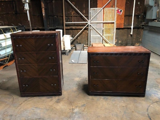 ANTIQUE FURNITURE (DRESSER AND CHEST OF DRAWERS)