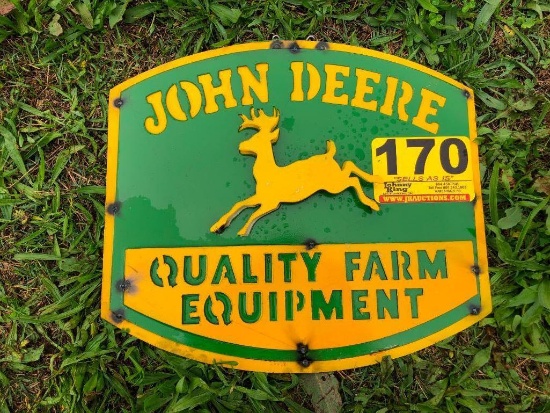 JOHN DEERE QUALITY FARM EQUIPMENT METAL SIGN