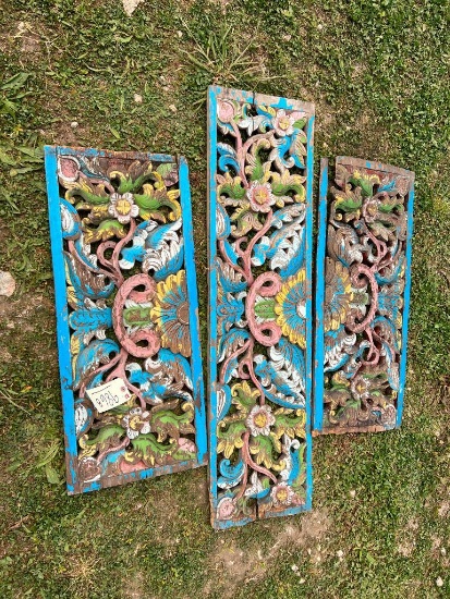 (3) PCS WOODEN OUTDOOR PAINTED ARTWORK