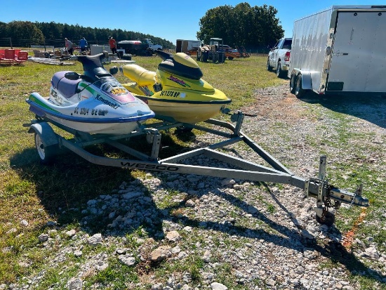 (2) JETSKIS & TRAILER **NO TITLE, PARTS ONLY**