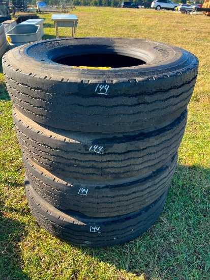 (4) TRUCK TIRES 12R 22.5