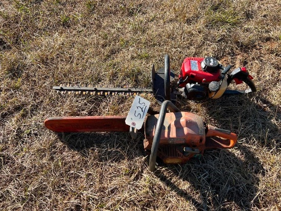 REDMAX HEDGE TRIMMER & HUSQVARNA CHAIN SAW