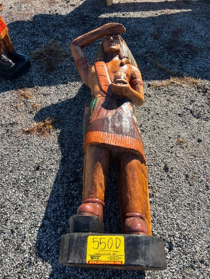 68" WOODEN CHIEF INDIAN YARD ART/STATUE