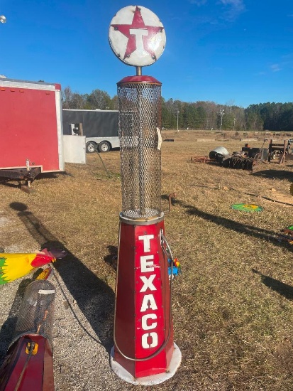 7' TEXACO METAL GAS PUMP YARD ART/STATUE