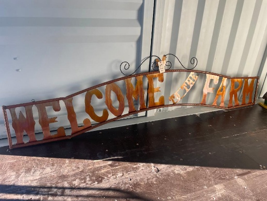 WELCOME TO THE FARM METAL WALL ART/SIGN (118")