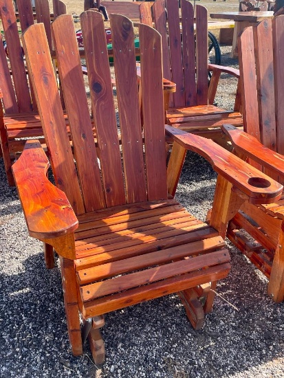 RED CEDAR ADIRONDACK GLIDER