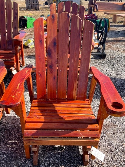 RED CEDAR ADIRONDACK GLIDER